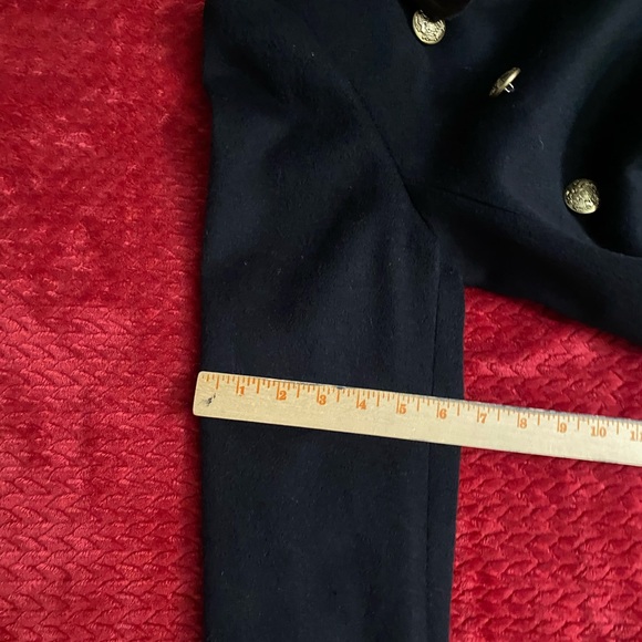 Holly Deb Vintage WOOL Blend Women Coat Black Double Breasted in Military Style - Picture 9 of 16